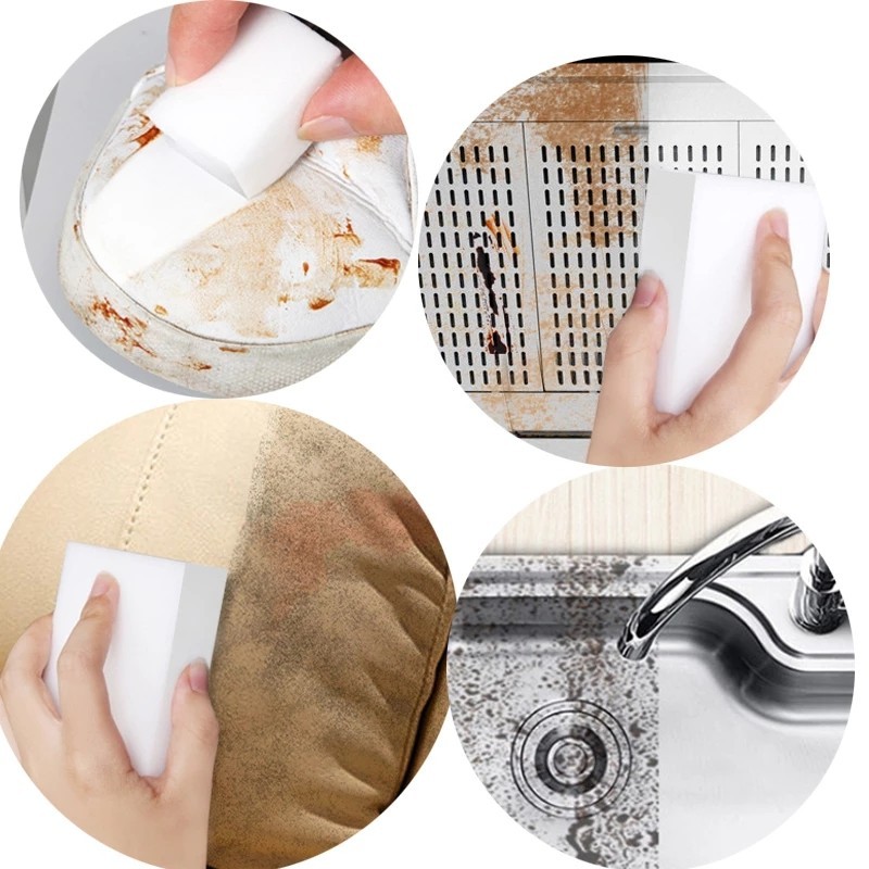 100 PCS Sponge Eraser BULK PACK Melamine Cleaning Foam 3/4" Thick Kitchen Bath