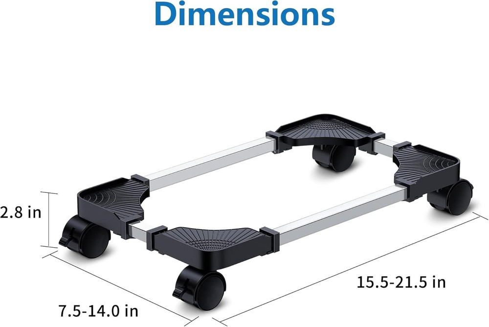 Computer Tower Stand - Adjustable PC for Most Desktop Towers - Black