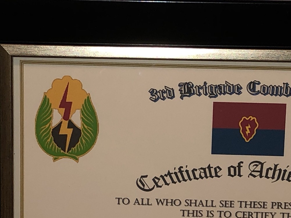 3RD B.C.T. / 25TH INFANTRY DIVISION (COMMEMORATIVE CERTIFICATE)