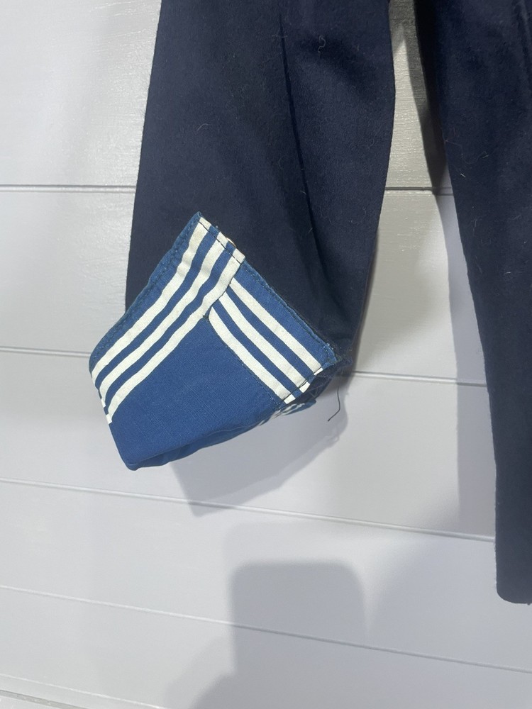 1970s Vintage Soviet Navy Russian Uniform Jacket Coat Pullover Blue Patch