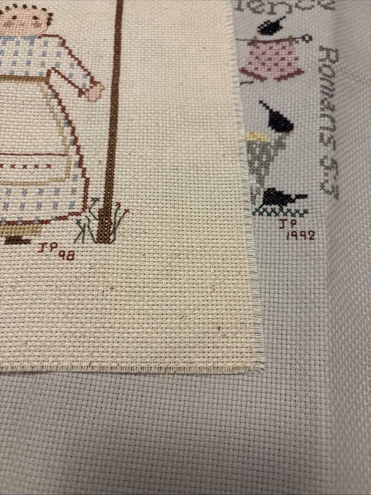 2 Unframed Counted Cross Stich Pieces