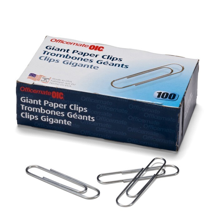 100 count Officemate Giant Paper Clips