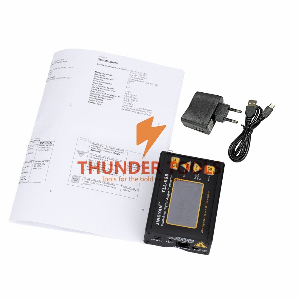 Thunder Tools TLL-90S Super High Precision Angle Meter Professional Dual-axis