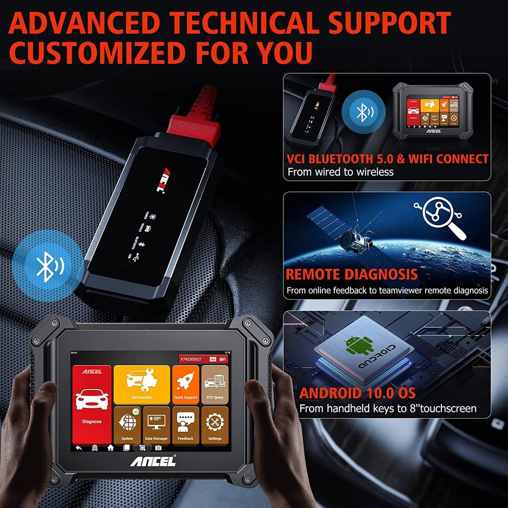 ANCEL V6 PRO OBD2 Bluetooth Auto Scanner Bi-Directional Control IMMO A/F EPB
