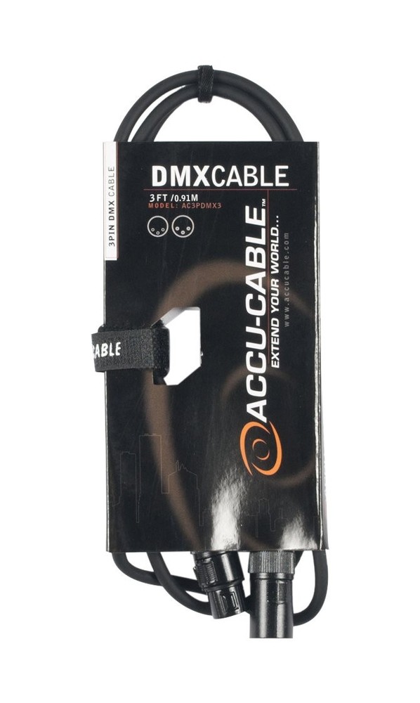 Products AC3PDMX3 Stage and Studio Power Cable, Black