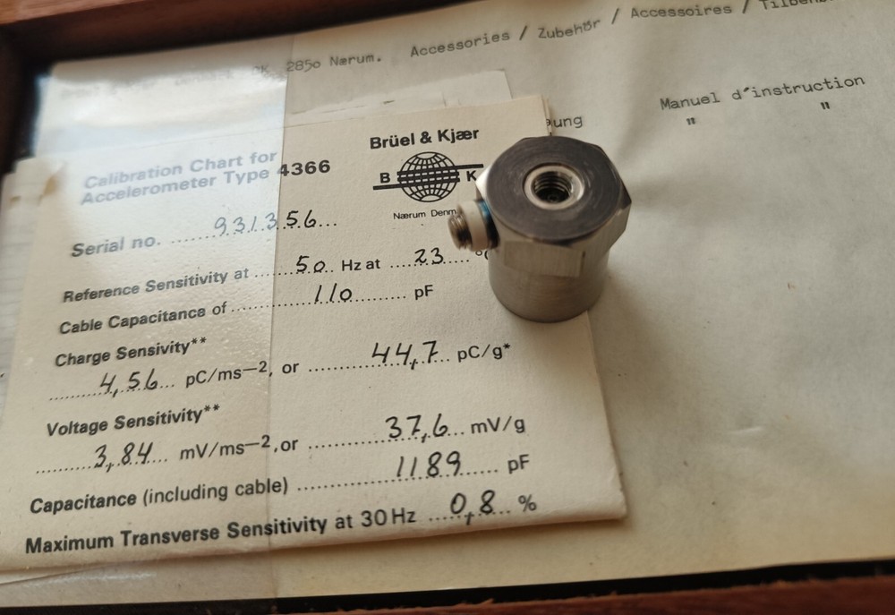 Bruel & Kjaer Type 4366 Accelerometer.