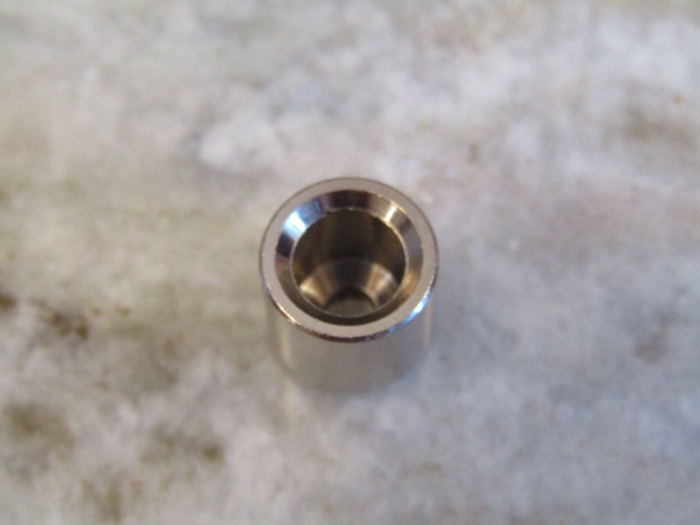6 GUITAR FLUSH FIT FERRULES / GROMMETS FOR STRING THROUGH GUITAR BODIES - CHROME