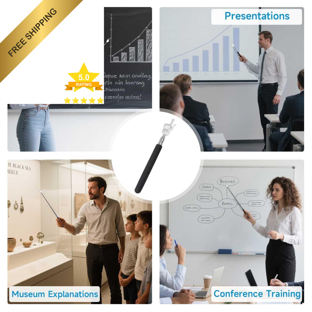 VOVIGGOL 2Pcs Telescopic Teachers Pointer, Extendable Hand Pointer Blue