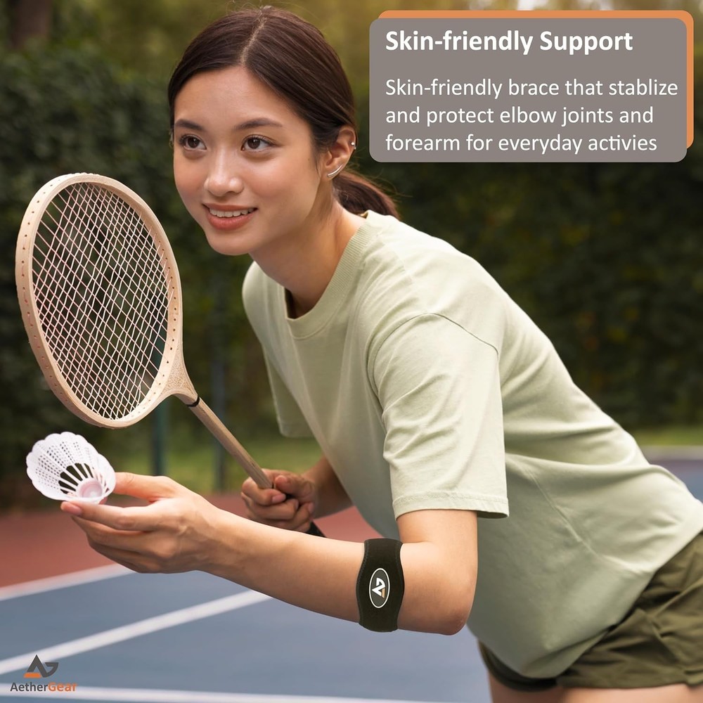Tennis Elbow Brace - Forearm Support Band with Compression Pad One Size
