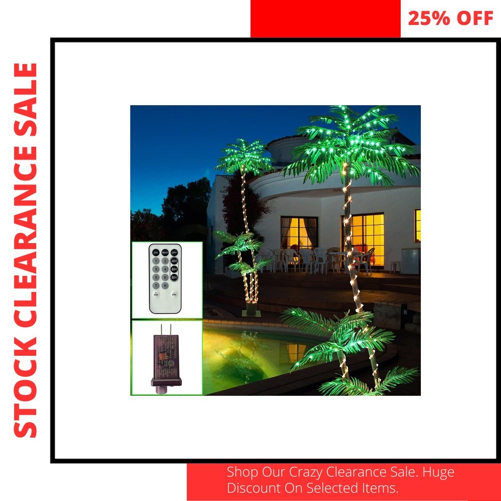 7FT Artificial Palm Tree with 260 LED Lights