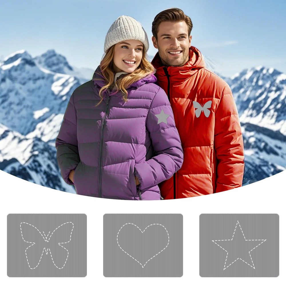 45PCS Down Jacket Repair Patch for Puffer Three Sizes, Pre-Cut-Dark Grey