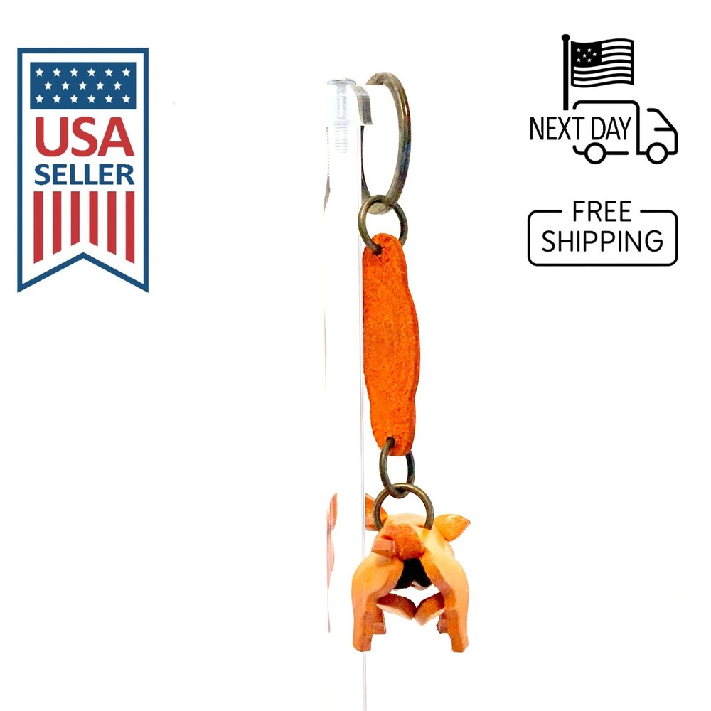 Pig Handmade Leather Keyring
