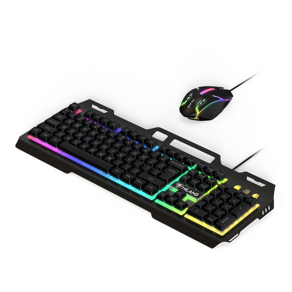 Computer Desktop Gaming Keyboard and Mouse Mechanical Feel LED Light Backlit US