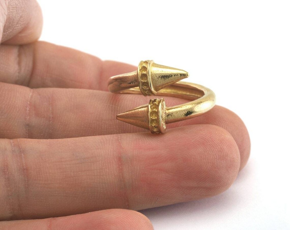 Ring Nail Adjustable Ring Raw brass (16.5mm 6US inner size - Adjustable ) 2622
