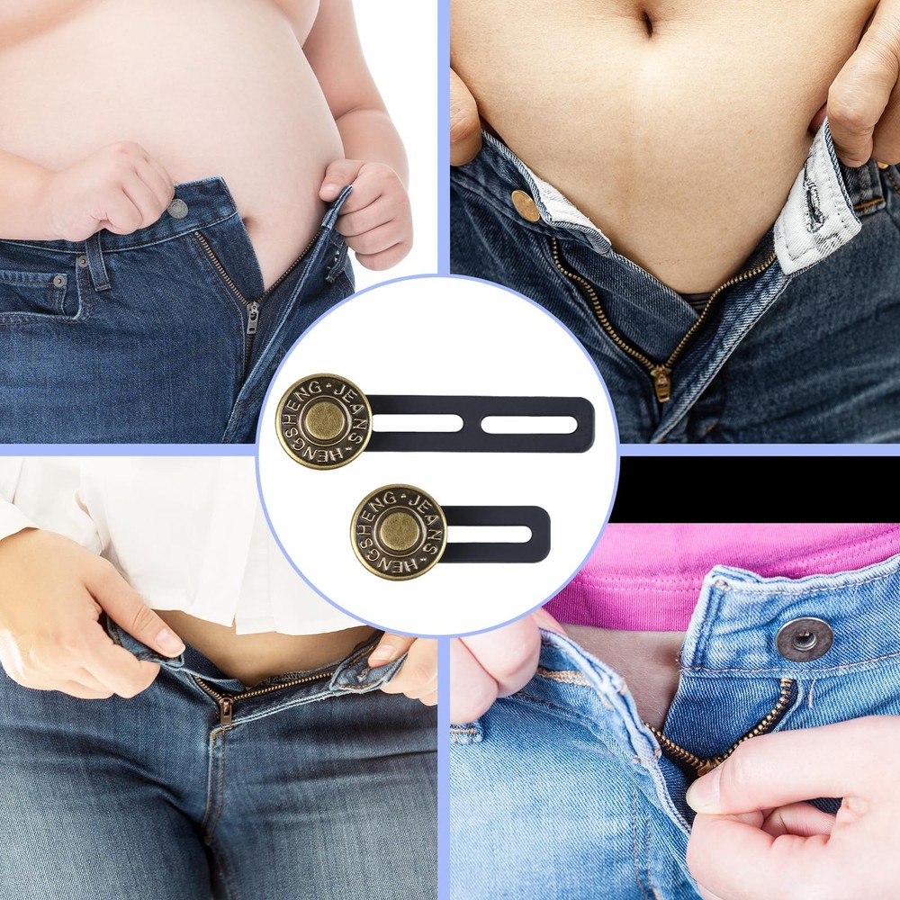 6pcs Extender Button for Jeans, Pants Waist Extender, 2 Sizes