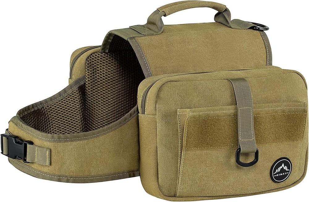 Large Dog Hiking Backpack - Hound Saddle Bag with Side Pockets Adjustable Strap