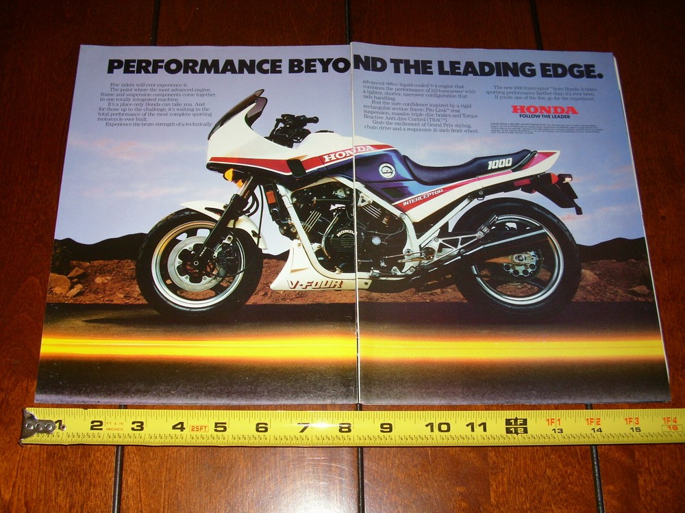 1984 HONDA 1000 INTERCEPTOR ORIGINAL 2 PAGE AD