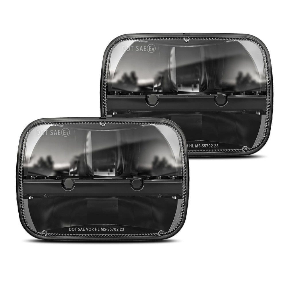 Bicyaco 1 Pair 105W Rectangular 5X7/ 6X7 Inch Led Headlight High Low B