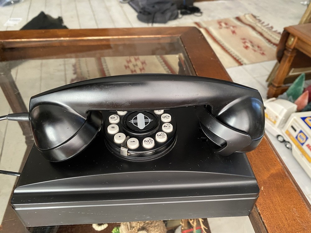 Crosley Wall Phone with Push Button Technology - Black 1950’s Replica