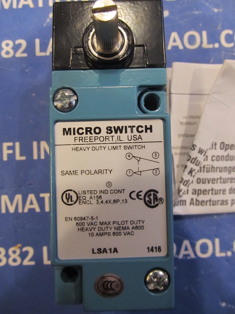 Honeywell Micro Limit Switch, 1/2"npt, LSA1A, New Unused Surplus