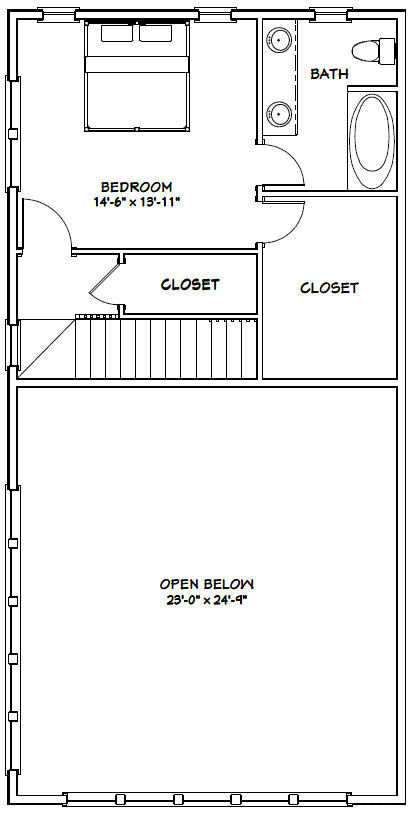 44x48 House with 1-RV Garage - PDF FloorPlan - 1,574 sqft - Model 3D