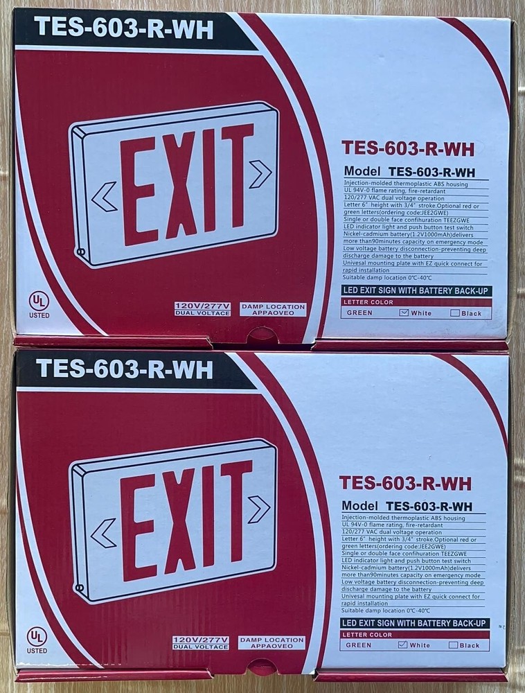 2-Pack Red Exit Sign light  SINGLE OR  DOUBLE FACE UL Certified