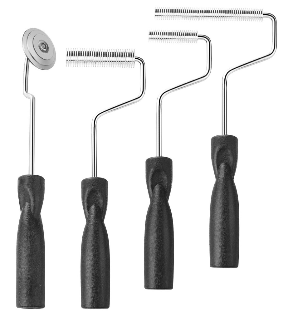 Fiberglass Roller Tools Kit, 4Pcs Bubble Paddle Tool Resin