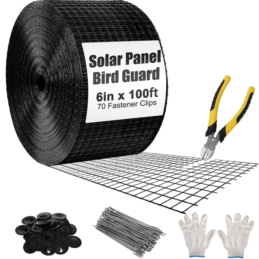 Hoqqf 6in X 100ft Solar Panel Bird Guard - 1/2" Black PVC X 100ft,