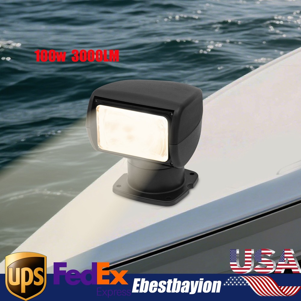 Yacht Remote Control Searchlight Multi-function Boat Spotlight Halogen 12V 100W