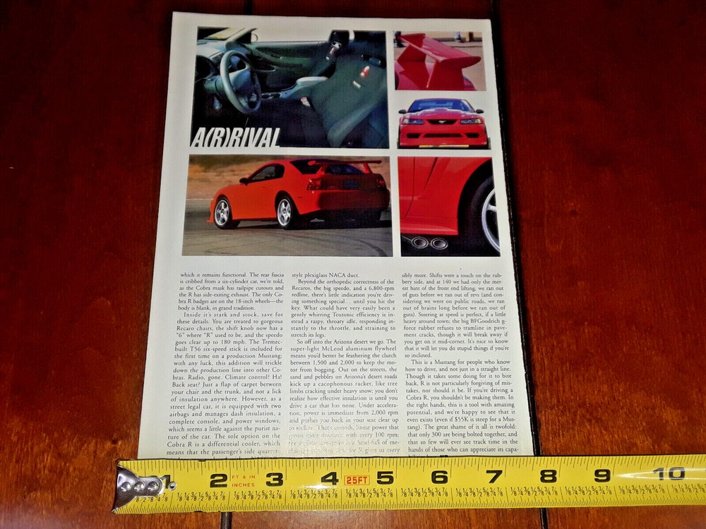 2000 FORD MUSTANG COBRA R ORIGINAL ARTICLE