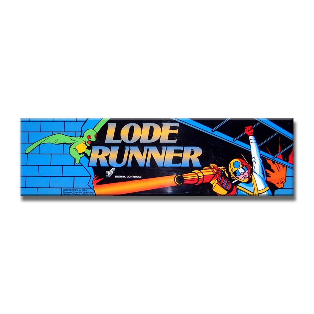 Lode Runner Premium Arcade Marquee For Reproduction Header/Backlit Sign