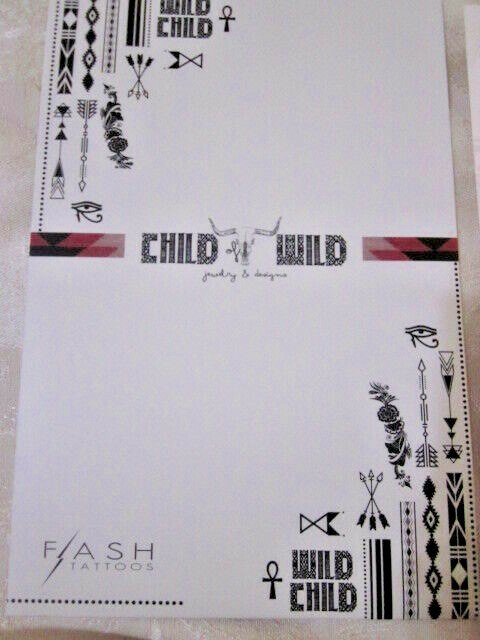 Wild Flash Tattoos Egyptian Authentic Metallic Temporary Waterproof 4 Sheets