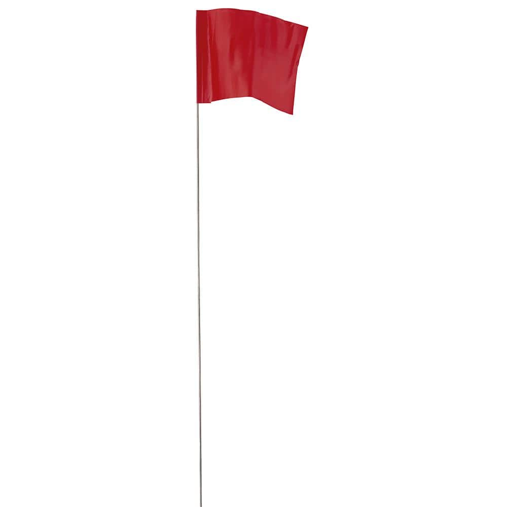 Red Flag Stakes for Marking Irrigation Lines and Utility Lines 100 Pack