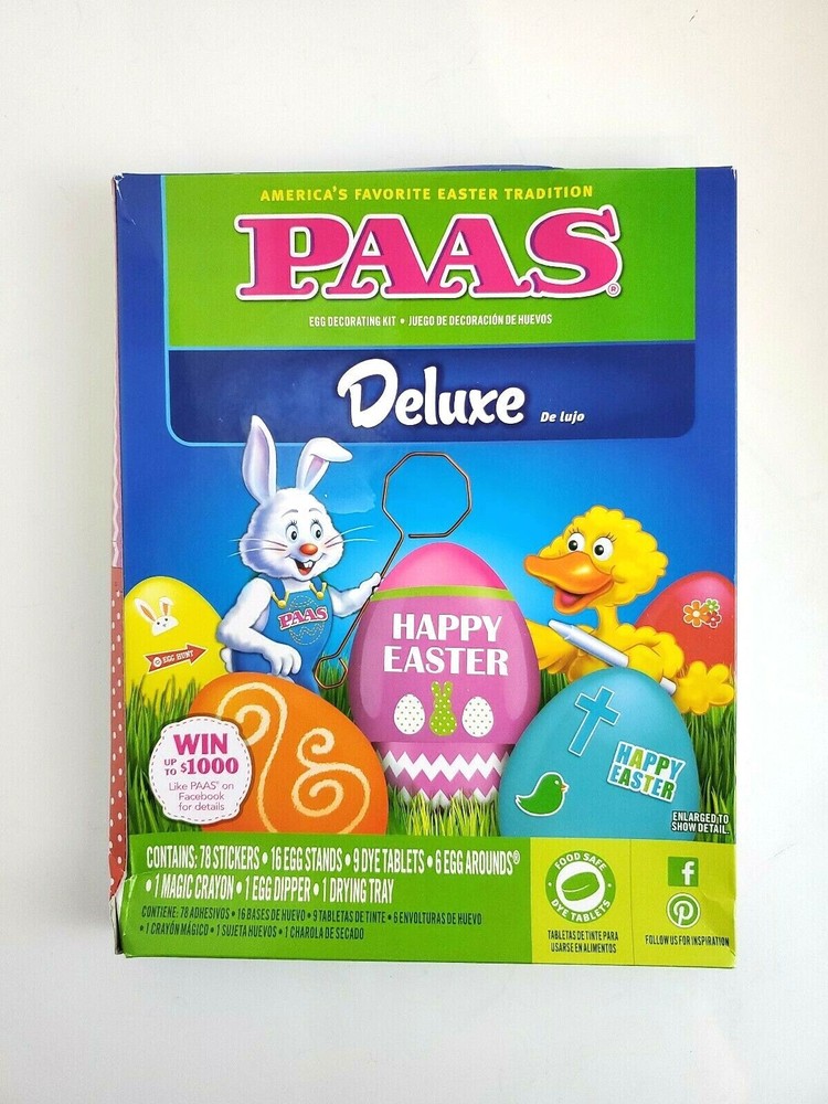 One (1) PAAS® DELUXE Easter Egg Coloring Kit - New & Sealed