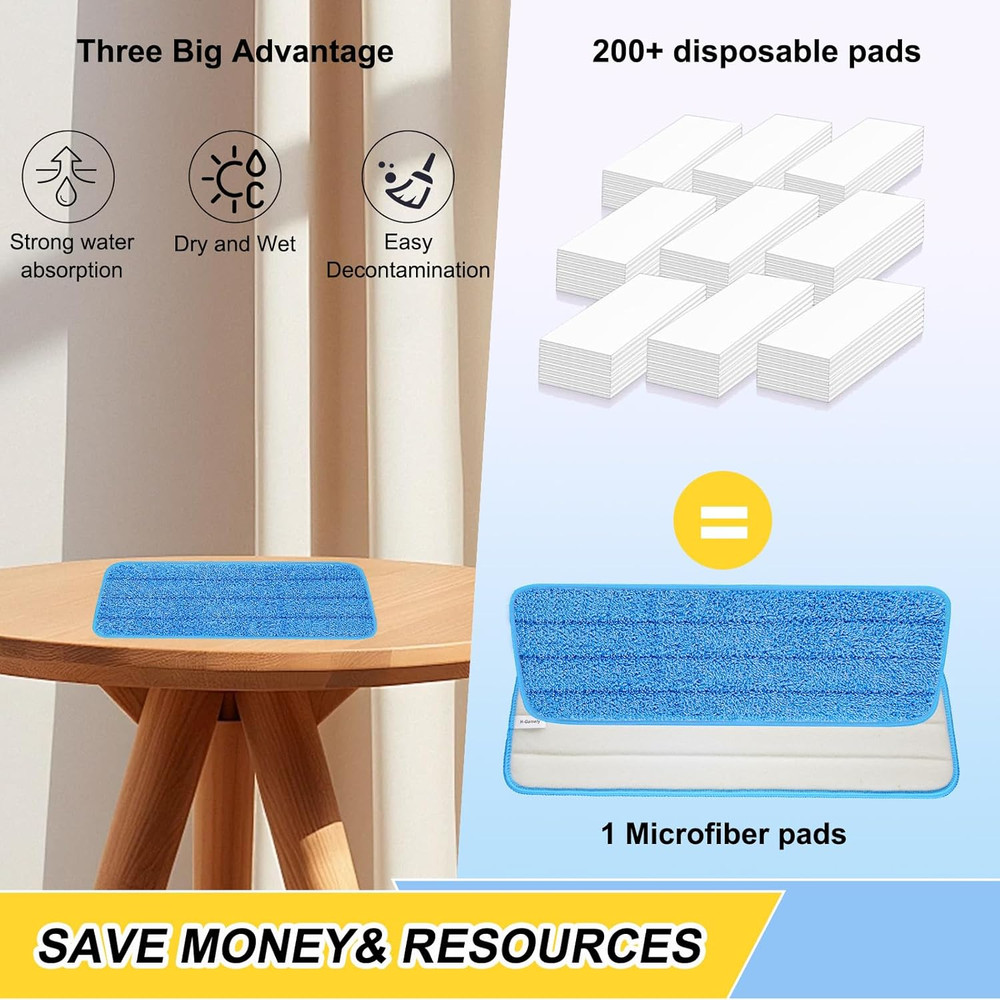 Microfiber Spray Mop Replacement Heads for Wet/Dry Mops Compatible with Bona Flo