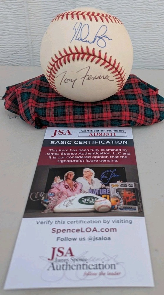 Nolan Ryan Tony Ferrara Dual Signed Oal Baseball Jsa