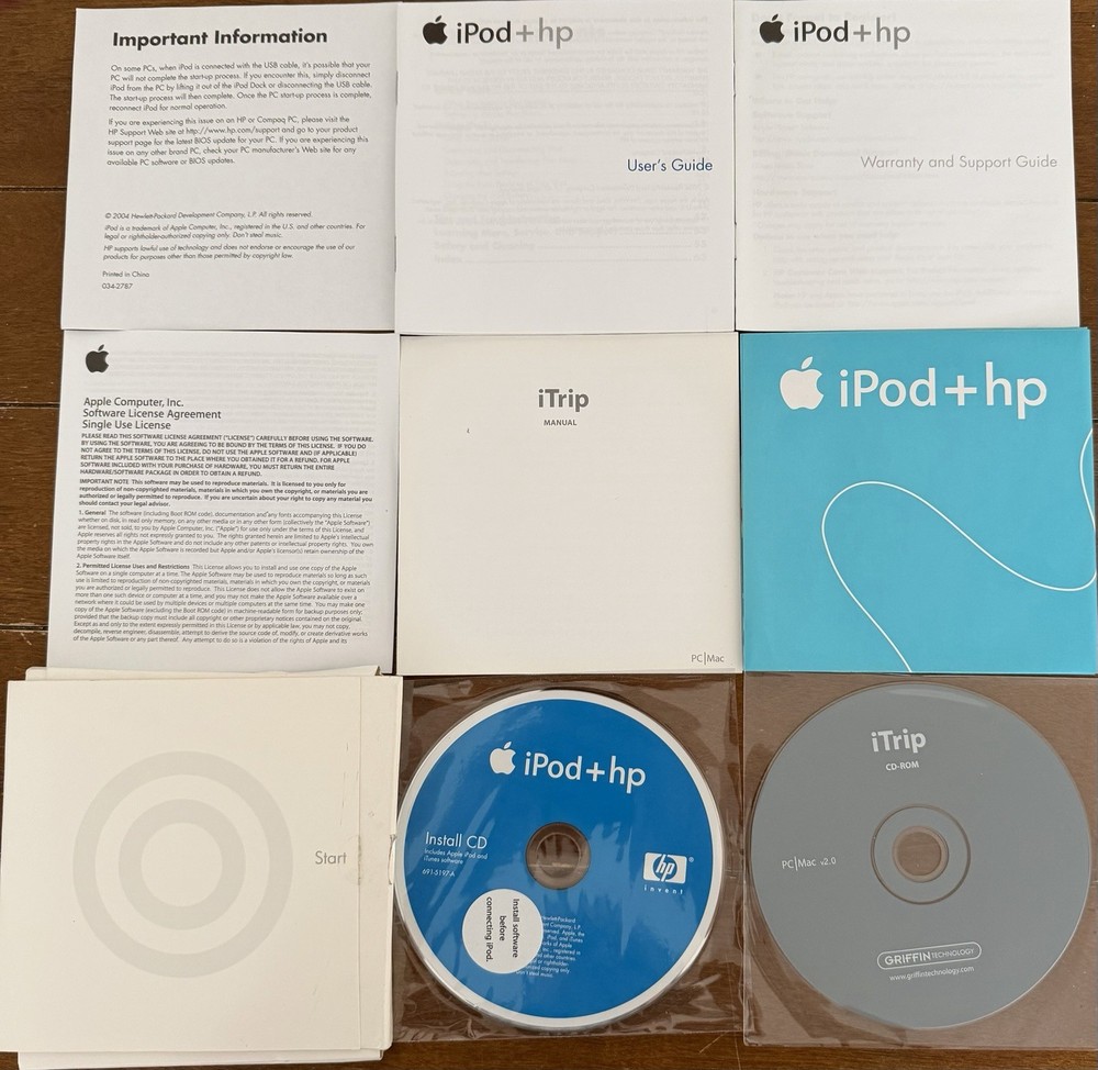 Ipod + Hp Install Cd - 691-5174- A 2004 Hewlett Packard Development Co