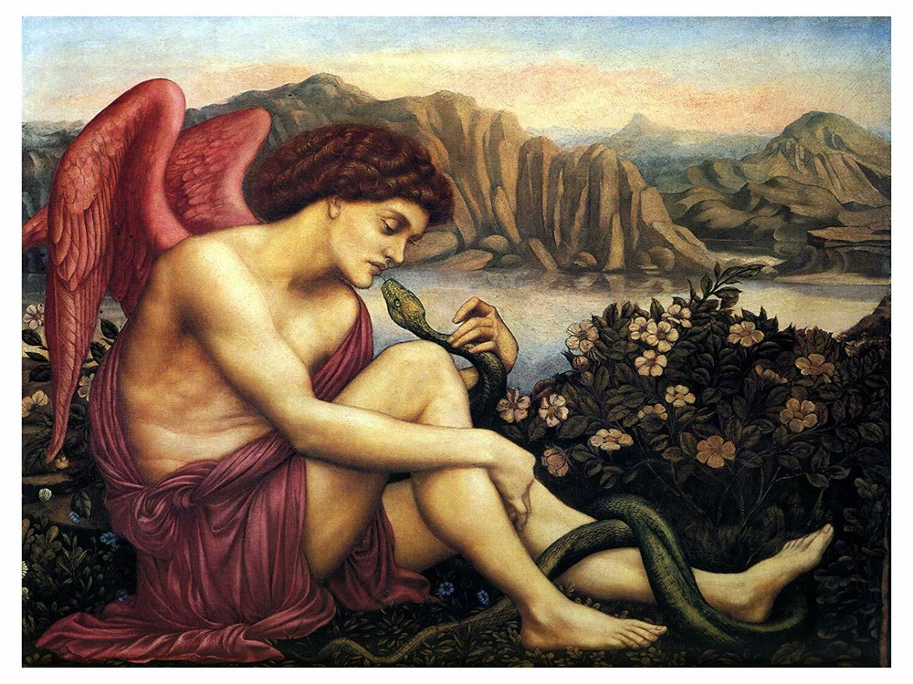 Angel and Snake by E. Morgan Tile Mural Kitchen Wall Backsplash Marble Ceramic