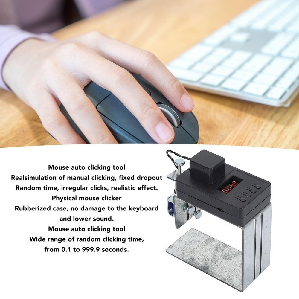 Computer Keyboard Clicker, Adjustable Physical Clicker Auto Random Click, Mou...
