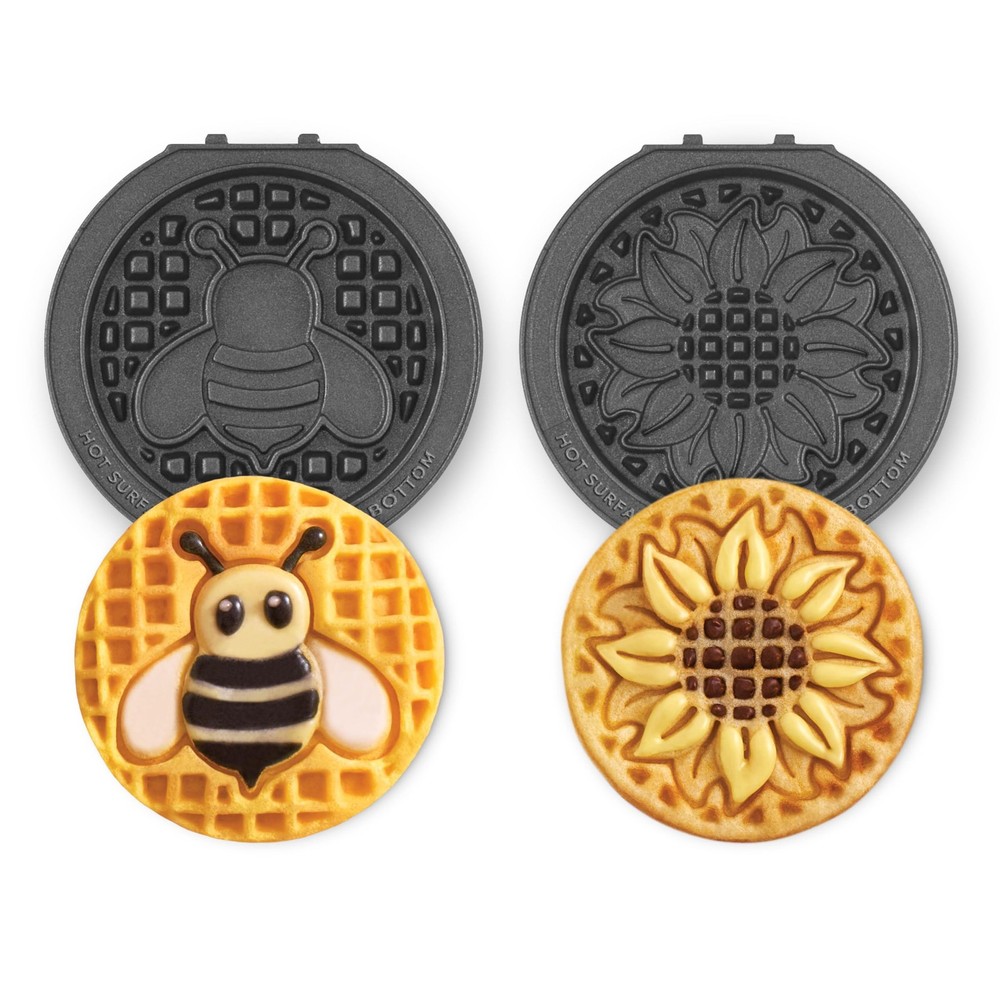 DASH MultiMaker® Mini System Two 4” Nonstick 2 Plates, Sunflower & Bee