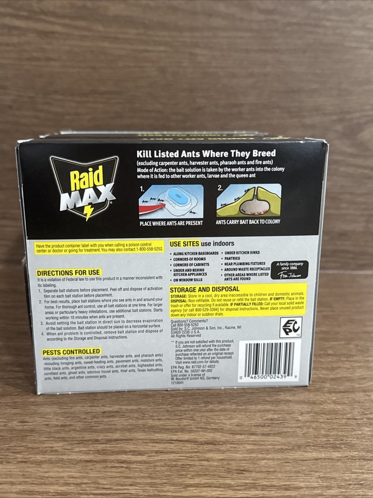 (5-boxes) Raid MAX Liquid Ant Bait 8 Count Value Pack