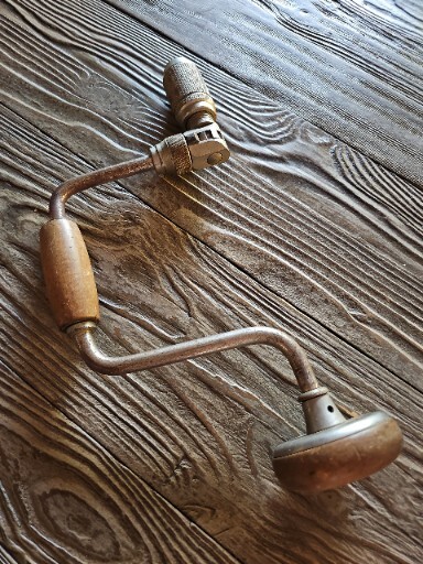 Hand Drill Wooden Hand Crank