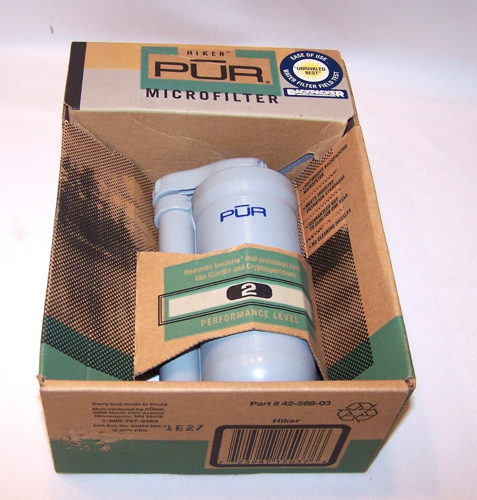 PUR Hiker Microfilter Water Filter System Purifier Series A Camping Backpacking