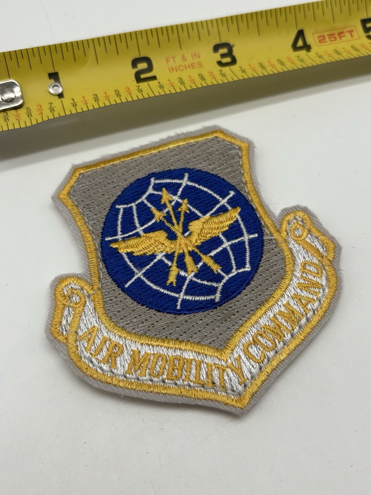 U.S. Military USAF Air Mobility Command Patch Insignia Color Hook & Loop Cut ~3”