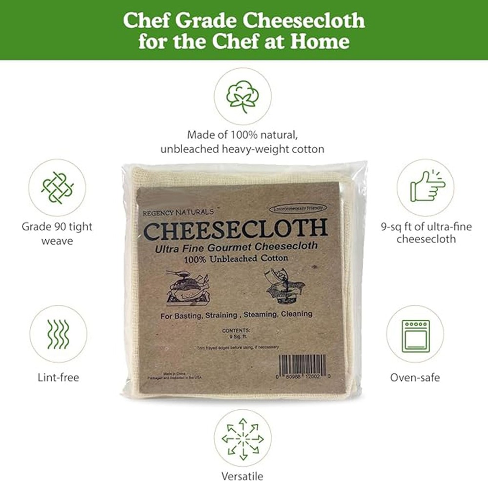 3Pack 9 Sq Ft Fine Cheesecloth for Basting Turkey Canning Straining Cheesemaking