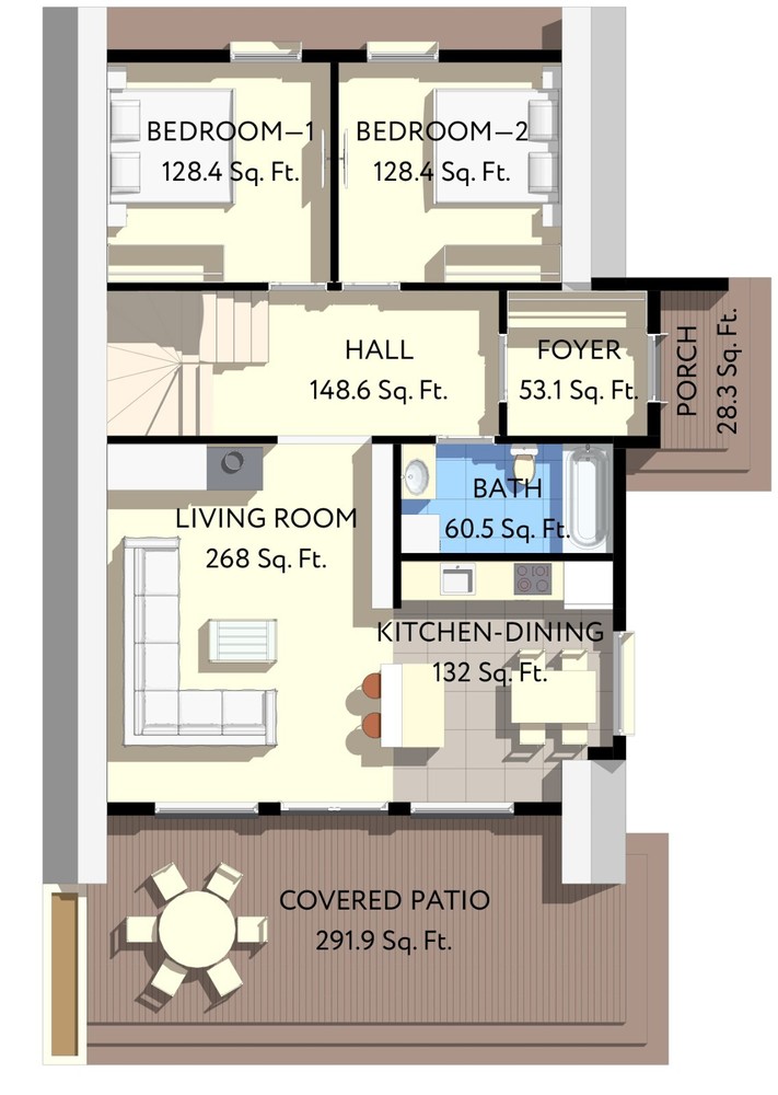 35’x51’ 3 Beds, 2 Baths Charming A-Frame Architectural Build Plans PDF Download.