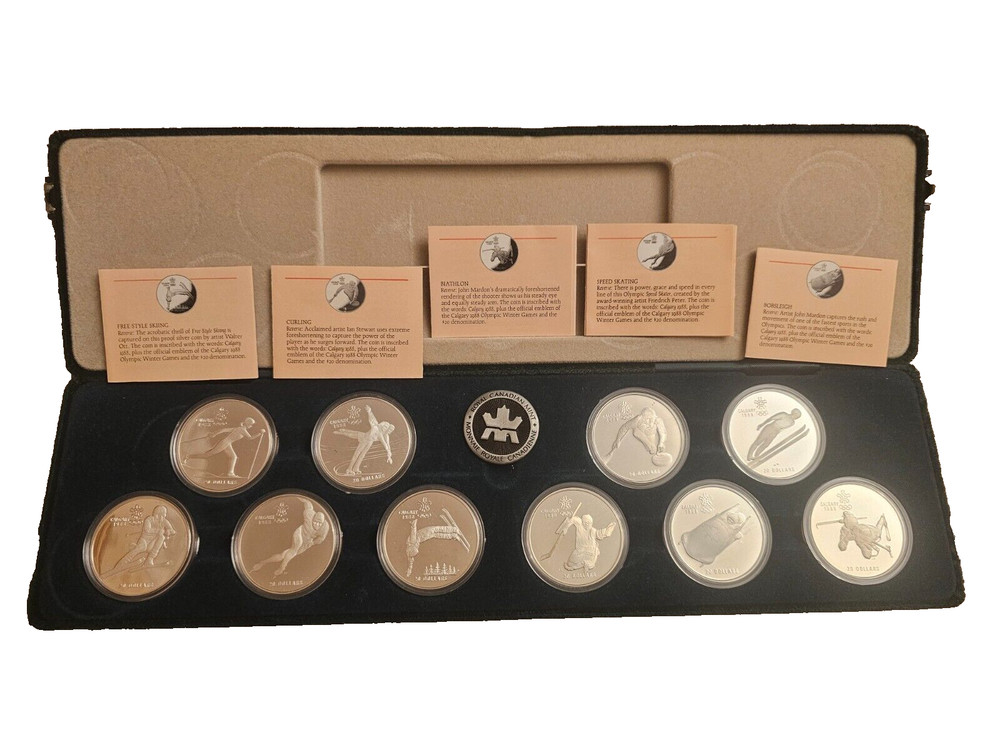 1988 Canada Calgary Olympic $20 Silver Coin Set