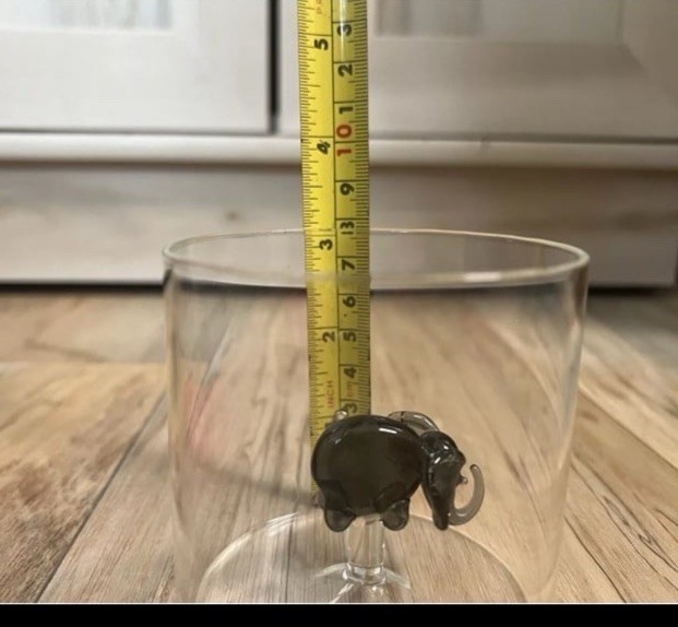 Tiny Elephant Inside Drinking Glass - Monterey Line - 8.4 fl. oz.