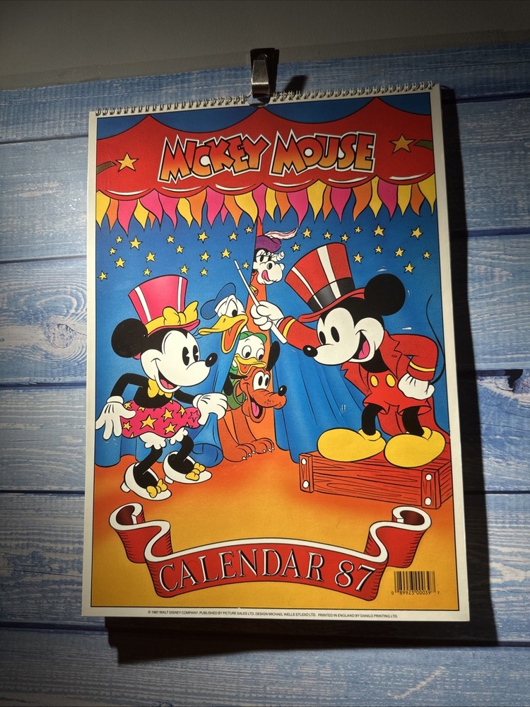 Disney Unmarked Mickey Mouse CALENDAR 1987 - MICKEY MOUSE (D2)