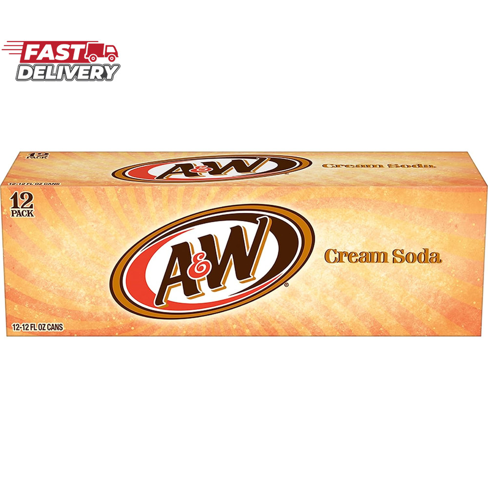 A&W Cream Soda, 12 Fl Oz Cans, 12 Pack